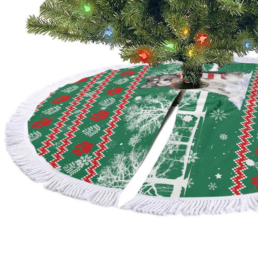 Alaskan Malamute Winter Tree Christmas Tree Skirt Xmas Holiday Patterns - Wonder Print Shop