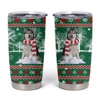 Alaskan Malamute Winter Tree Christmas Tumbler Cup Xmas Holiday Patterns - Wonder Print Shop