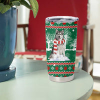 Alaskan Malamute Winter Tree Christmas Tumbler Cup Xmas Holiday Patterns - Wonder Print Shop