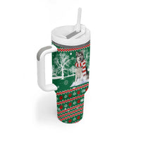 Alaskan Malamute Winter Tree Christmas Tumbler With Handle Xmas Holiday Patterns - Wonder Print Shop