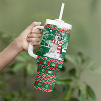 Alaskan Malamute Winter Tree Christmas Tumbler With Handle Xmas Holiday Patterns - Wonder Print Shop