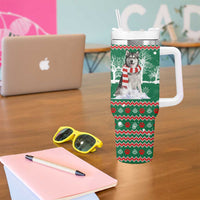 Alaskan Malamute Winter Tree Christmas Tumbler With Handle Xmas Holiday Patterns - Wonder Print Shop