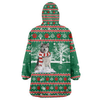 Alaskan Malamute Winter Tree Christmas Wearable Blanket Hoodie Xmas Holiday Patterns - Wonder Print Shop