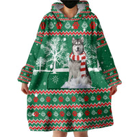 Alaskan Malamute Winter Tree Christmas Wearable Blanket Hoodie Xmas Holiday Patterns - Wonder Print Shop