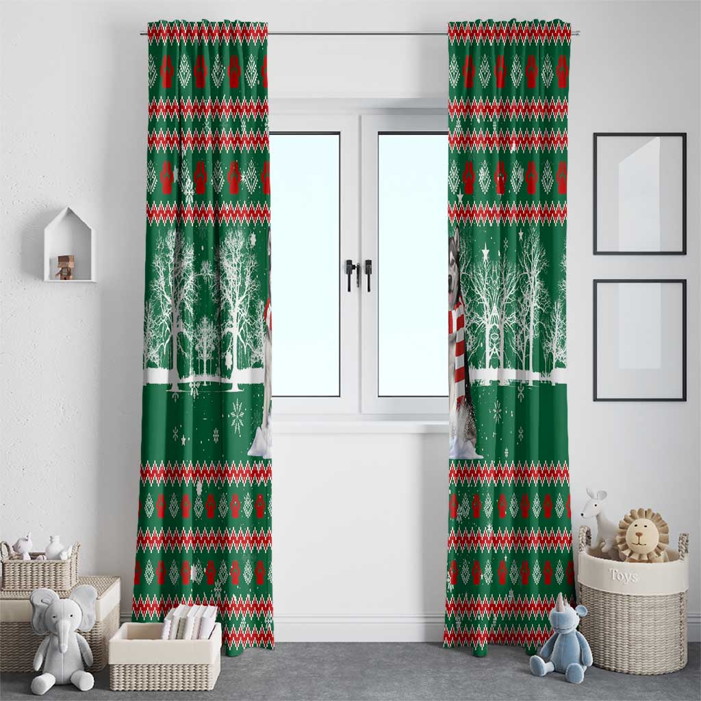 Alaskan Malamute Winter Tree Christmas Window Curtain Xmas Holiday Patterns - Wonder Print Shop