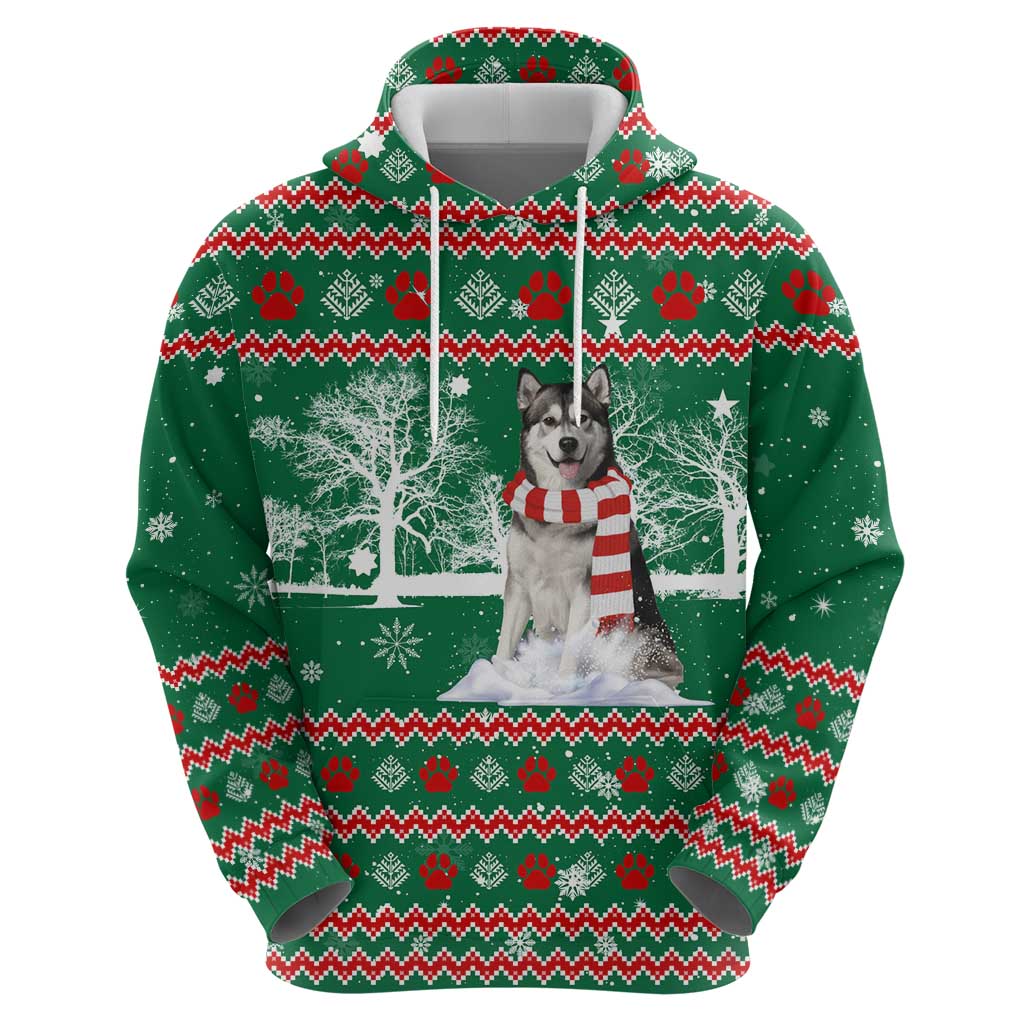 Alaskan Malamute Winter Tree Christmas Zip Hoodie Xmas Holiday Patterns - Wonder Print Shop