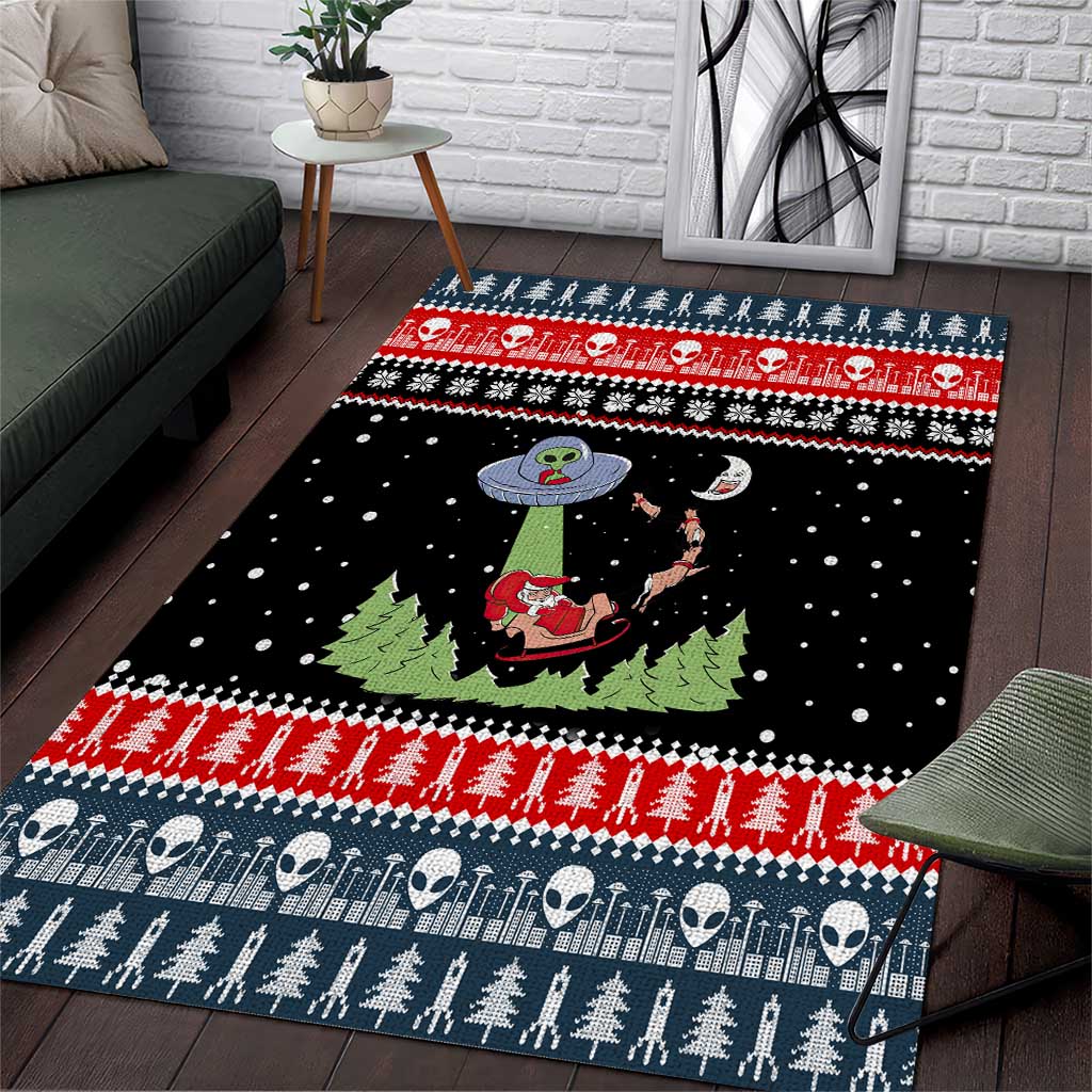 Alien Christmas Area Rug Xmas Holiday Patterns - Wonder Print Shop