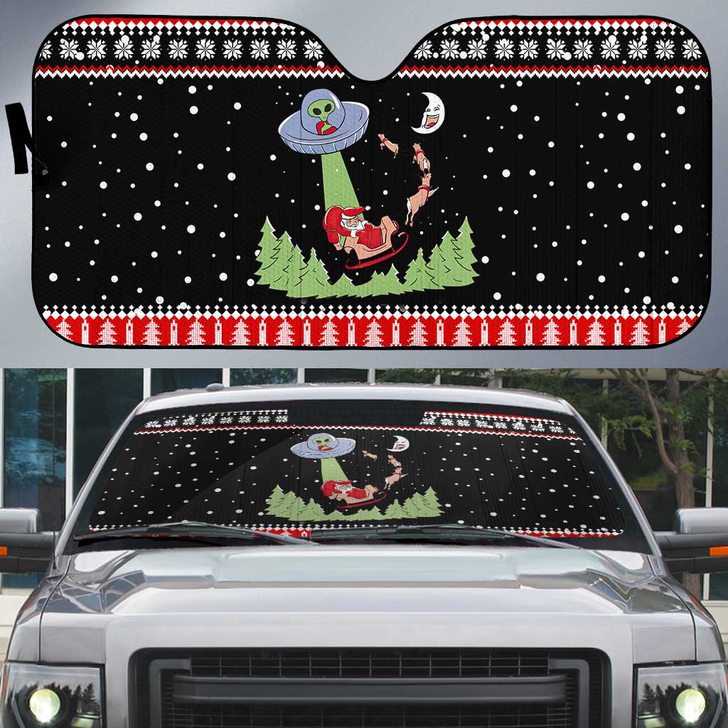 Alien Christmas Auto Sun Shade Xmas Holiday Patterns - Wonder Print Shop