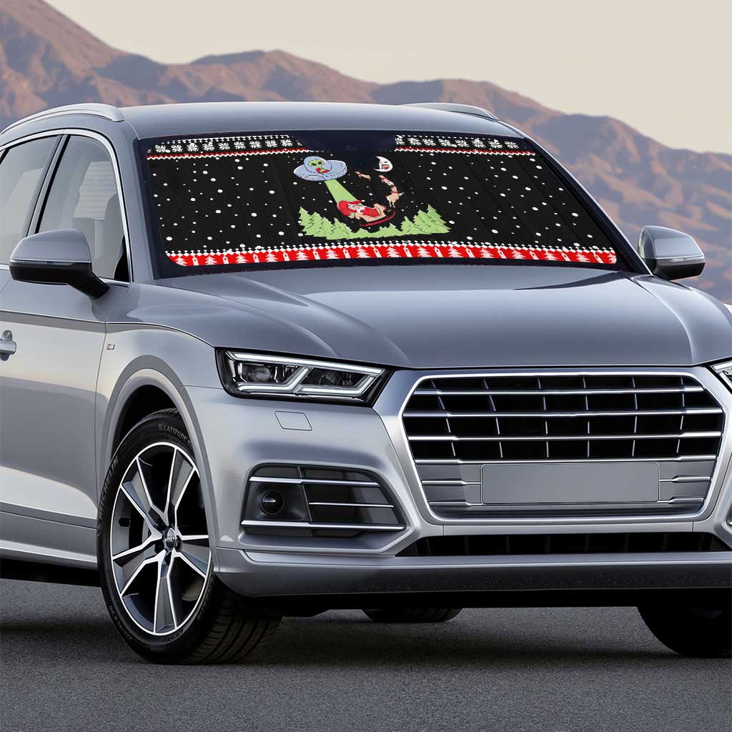 Alien Christmas Auto Sun Shade Xmas Holiday Patterns - Wonder Print Shop