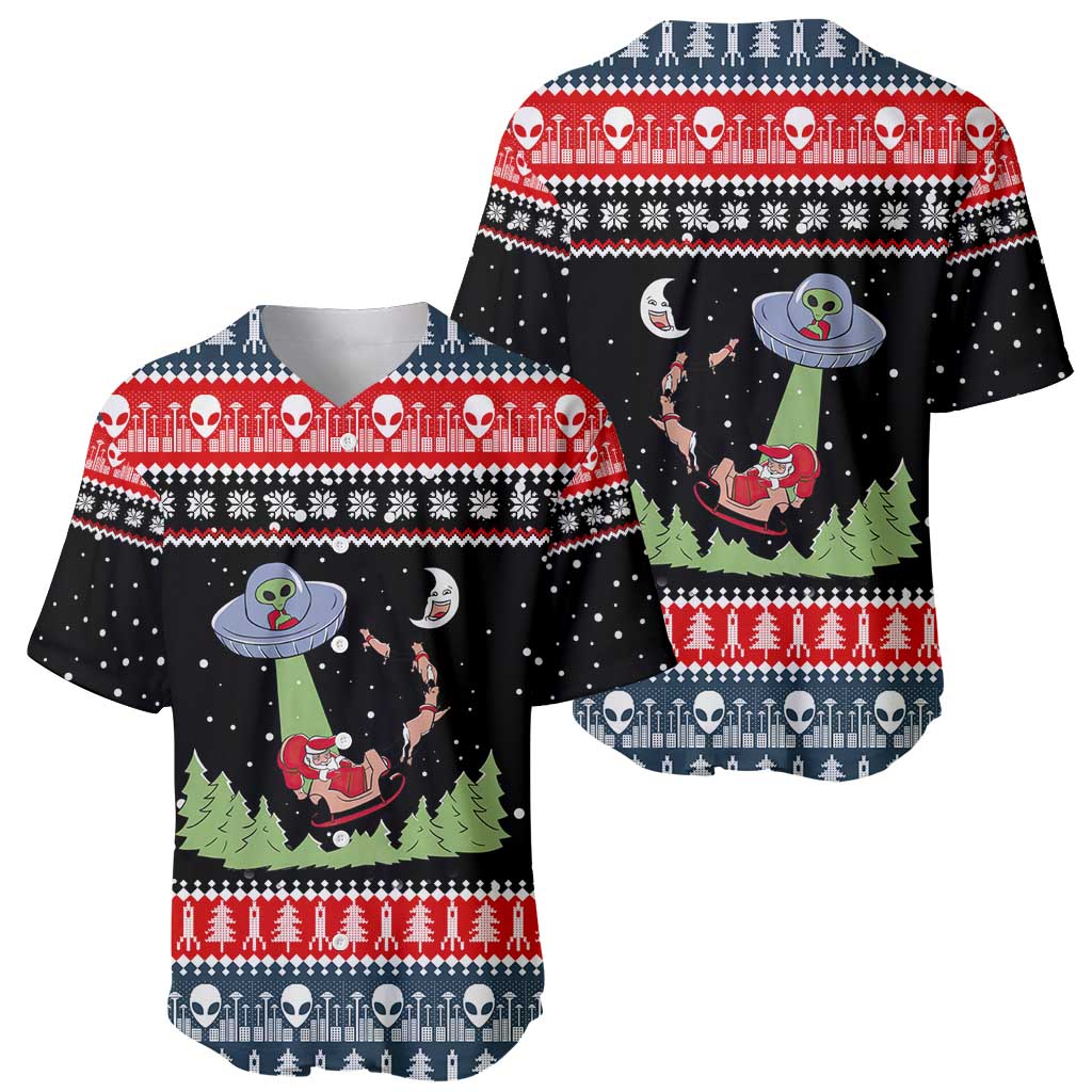 Alien Christmas Baseball Jersey Xmas Holiday Patterns - Wonder Print Shop