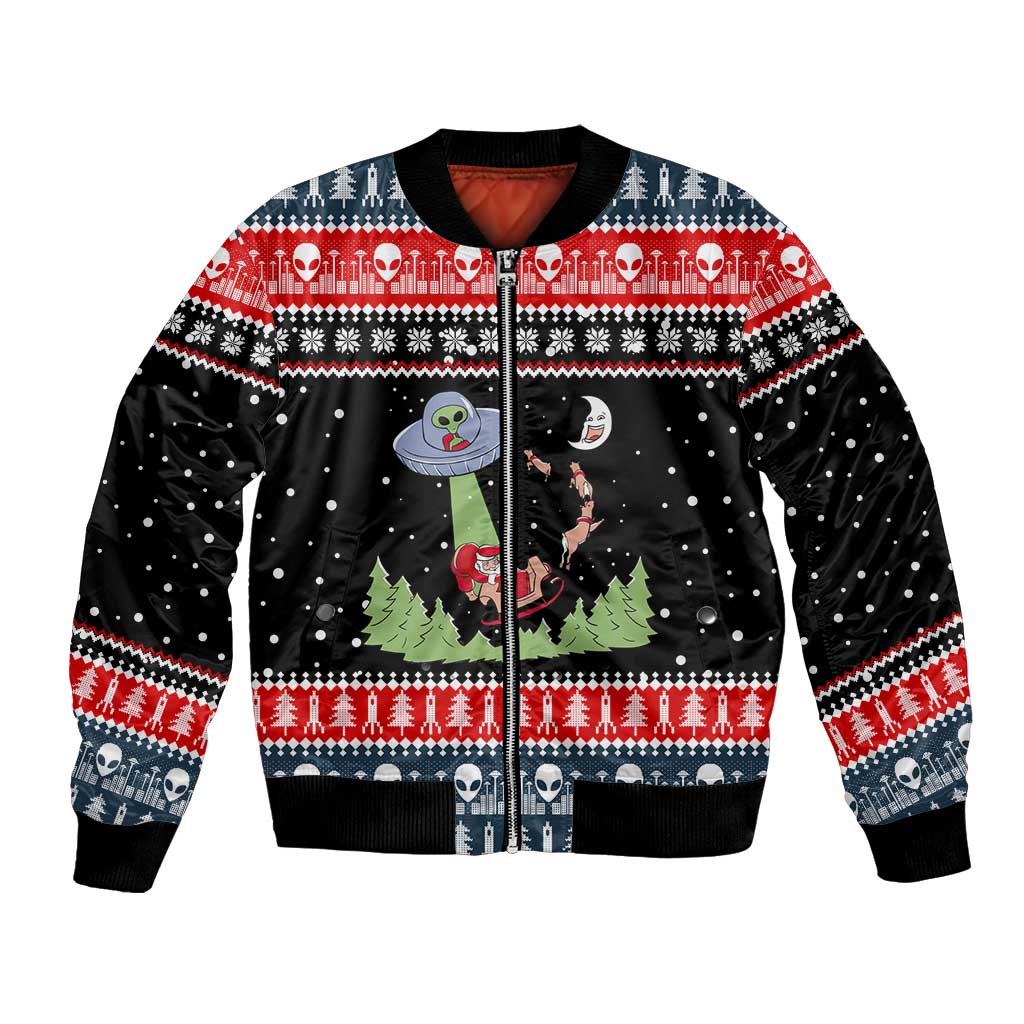 Alien Christmas Bomber Jacket Xmas Holiday Patterns - Wonder Print Shop