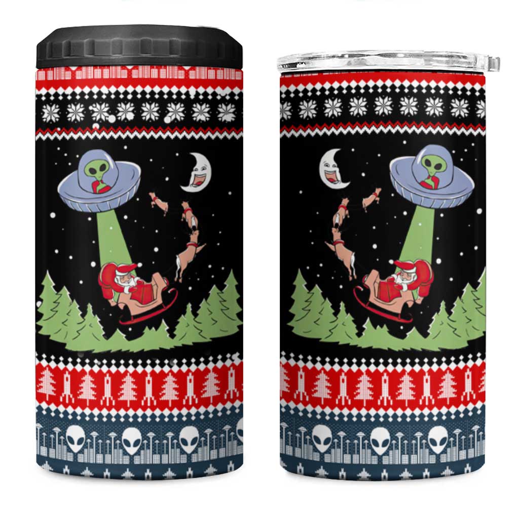Alien Christmas 4 in 1 Can Cooler Tumbler Xmas Holiday Patterns - Wonder Print Shop