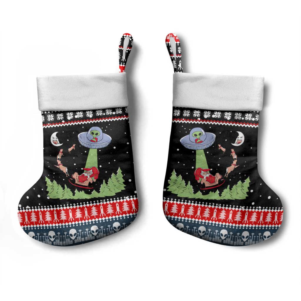 Alien Christmas Stocking Xmas Holiday Patterns - Wonder Print Shop
