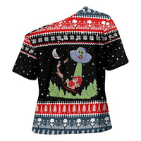 Alien Christmas Cross Shoulder Shirt Xmas Holiday Patterns - Wonder Print Shop