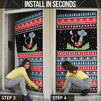 Alien Christmas Door Cover Xmas Holiday Patterns - Wonder Print Shop