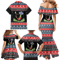 Alien Christmas Family Matching Mermaid Dress and Hawaiian Shirt Xmas Holiday Patterns - Wonder Print Shop