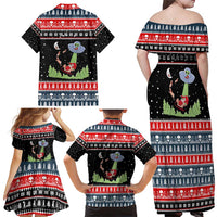 Alien Christmas Family Matching Off Shoulder Maxi Dress and Hawaiian Shirt Xmas Holiday Patterns - Wonder Print Shop