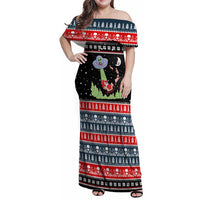Alien Christmas Family Matching Off Shoulder Maxi Dress and Hawaiian Shirt Xmas Holiday Patterns - Wonder Print Shop
