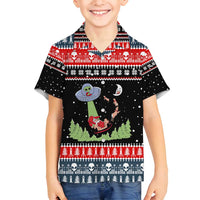 Alien Christmas Family Matching Off Shoulder Short Dress and Hawaiian Shirt Xmas Holiday Patterns - Wonder Print Shop