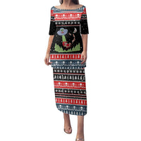 Alien Christmas Family Matching Puletasi and Hawaiian Shirt Xmas Holiday Patterns - Wonder Print Shop