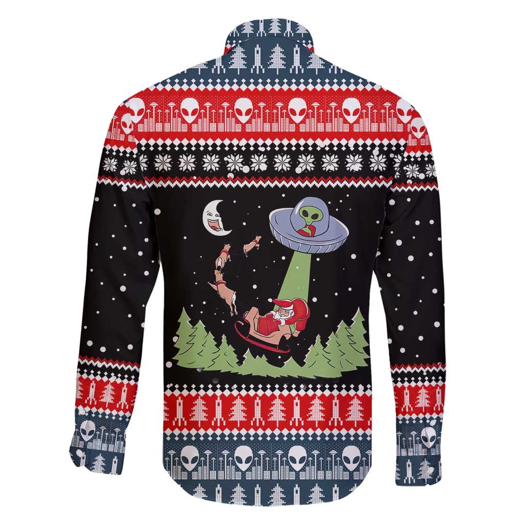 Alien Christmas Family Matching Short Sleeve Bodycon Dress and Hawaiian Shirt Xmas Holiday Patterns - Wonder Print Shop