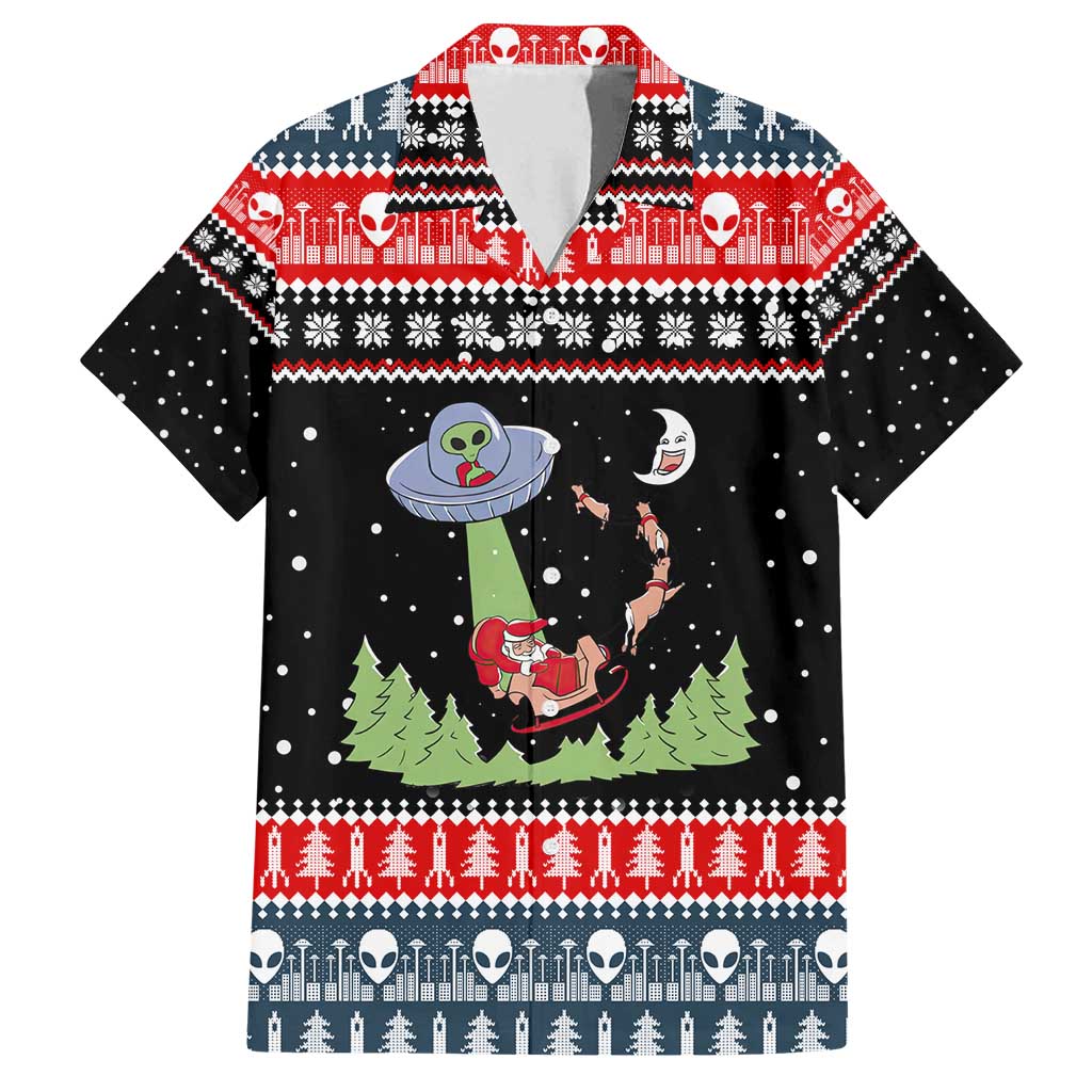 Alien Christmas Family Matching Summer Maxi Dress and Hawaiian Shirt Xmas Holiday Patterns - Wonder Print Shop