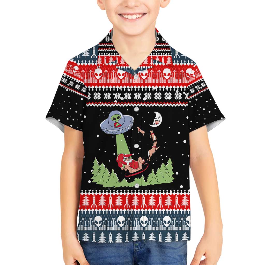 Alien Christmas Family Matching Summer Maxi Dress and Hawaiian Shirt Xmas Holiday Patterns - Wonder Print Shop