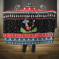 Alien Christmas Hooded Blanket Xmas Holiday Patterns - Wonder Print Shop