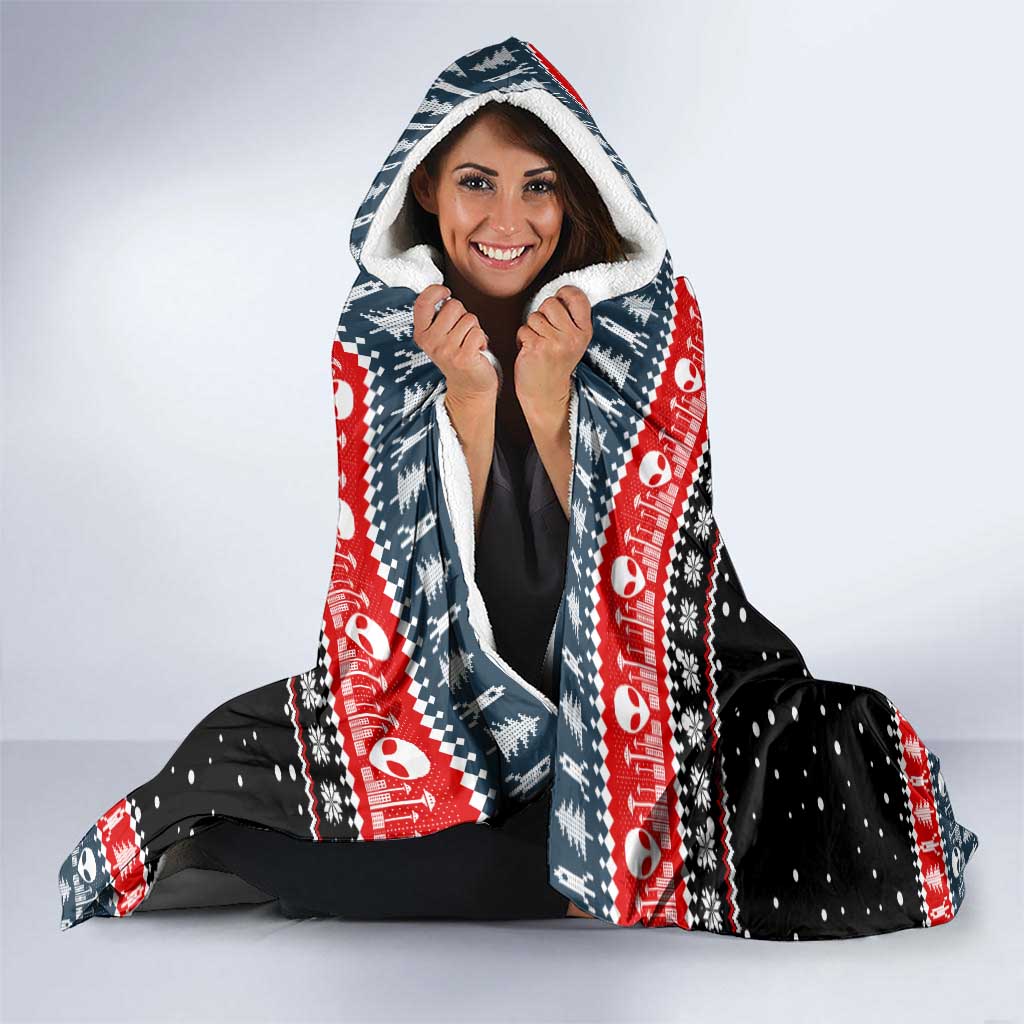Alien Christmas Hooded Blanket Xmas Holiday Patterns - Wonder Print Shop