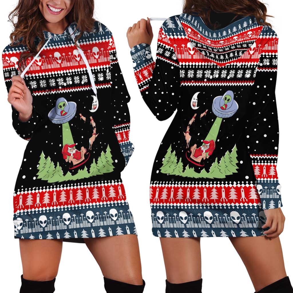 Alien Christmas Hoodie Dress Xmas Holiday Patterns - Wonder Print Shop