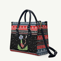 Alien Christmas Leather Bag Xmas Holiday Patterns - Wonder Print Shop