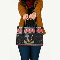 Alien Christmas Leather Bag Xmas Holiday Patterns - Wonder Print Shop