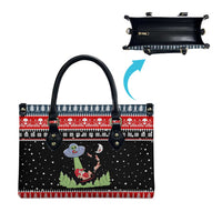 Alien Christmas Leather Bag Xmas Holiday Patterns - Wonder Print Shop