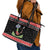 Alien Christmas Leather Tote Bag Xmas Holiday Patterns - Wonder Print Shop