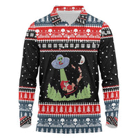Alien Christmas Long Sleeve Polo Shirt Xmas Holiday Patterns - Wonder Print Shop