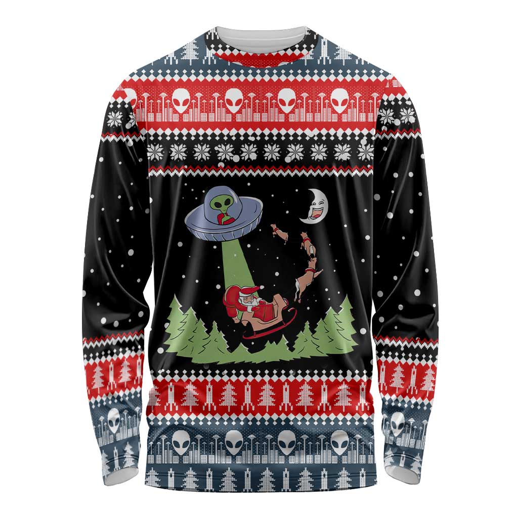 Alien Christmas Long Sleeve Shirt Xmas Holiday Patterns - Wonder Print Shop