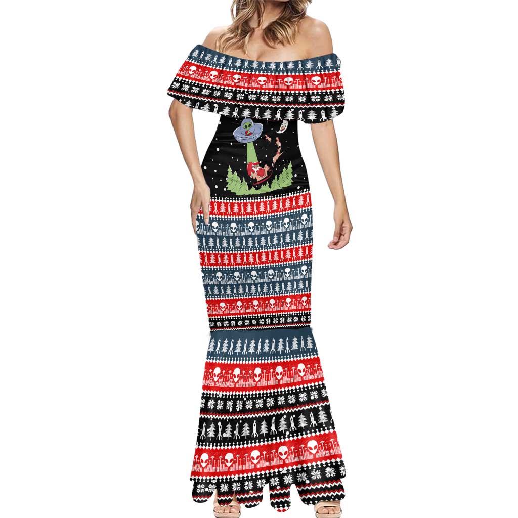 Alien Christmas Mermaid Dress Xmas Holiday Patterns - Wonder Print Shop
