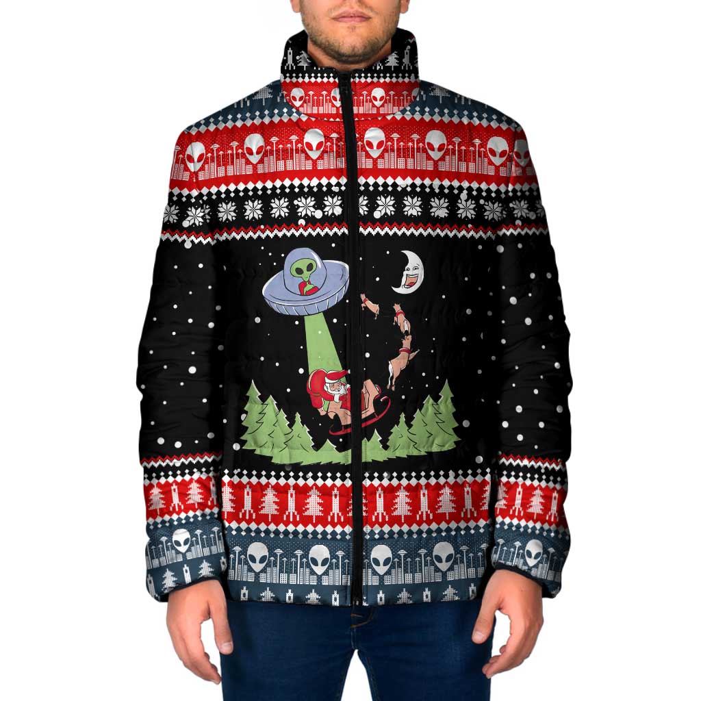 Alien Christmas Padded Jacket Xmas Holiday Patterns - Wonder Print Shop