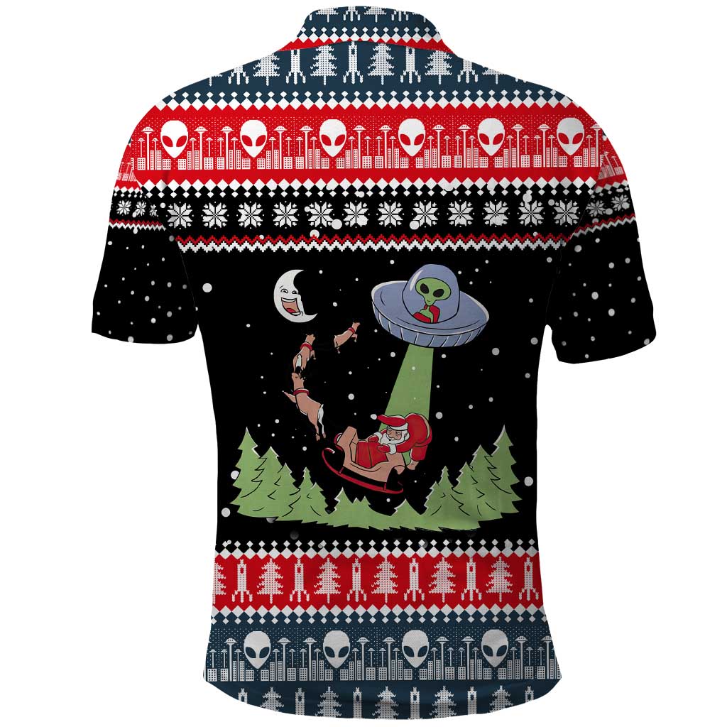 Alien Christmas Polo Shirt Xmas Holiday Patterns - Wonder Print Shop