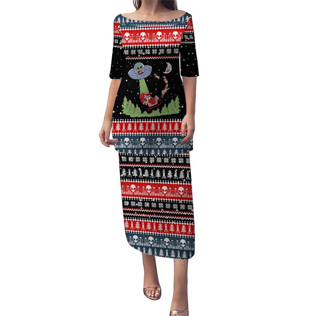 Alien Christmas Puletasi Xmas Holiday Patterns - Wonder Print Shop