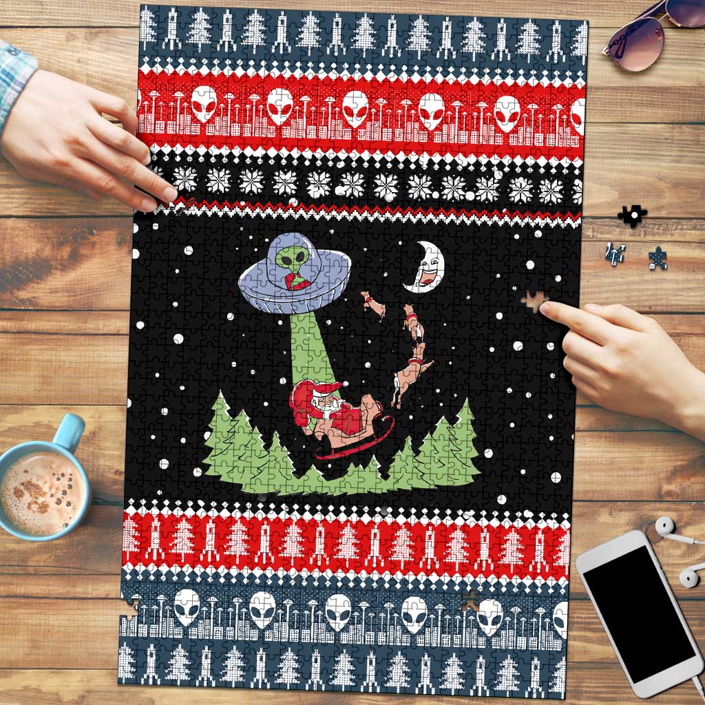 Alien Christmas Puzzle Xmas Holiday Patterns - Wonder Print Shop