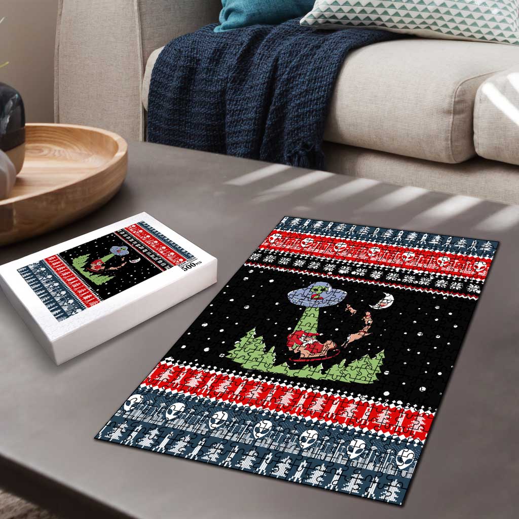 Alien Christmas Puzzle Xmas Holiday Patterns - Wonder Print Shop