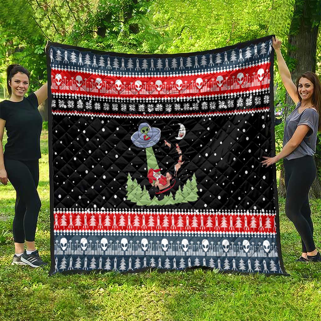 Alien Christmas Quilt Xmas Holiday Patterns - Wonder Print Shop