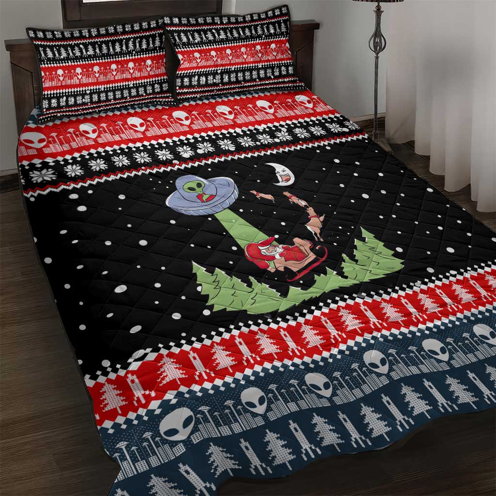 Alien Christmas Quilt Bed Set Xmas Holiday Patterns - Wonder Print Shop