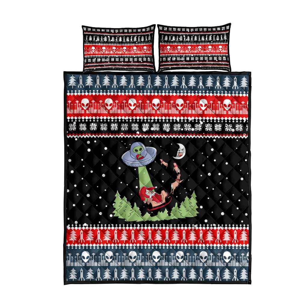 Alien Christmas Quilt Bed Set Xmas Holiday Patterns - Wonder Print Shop