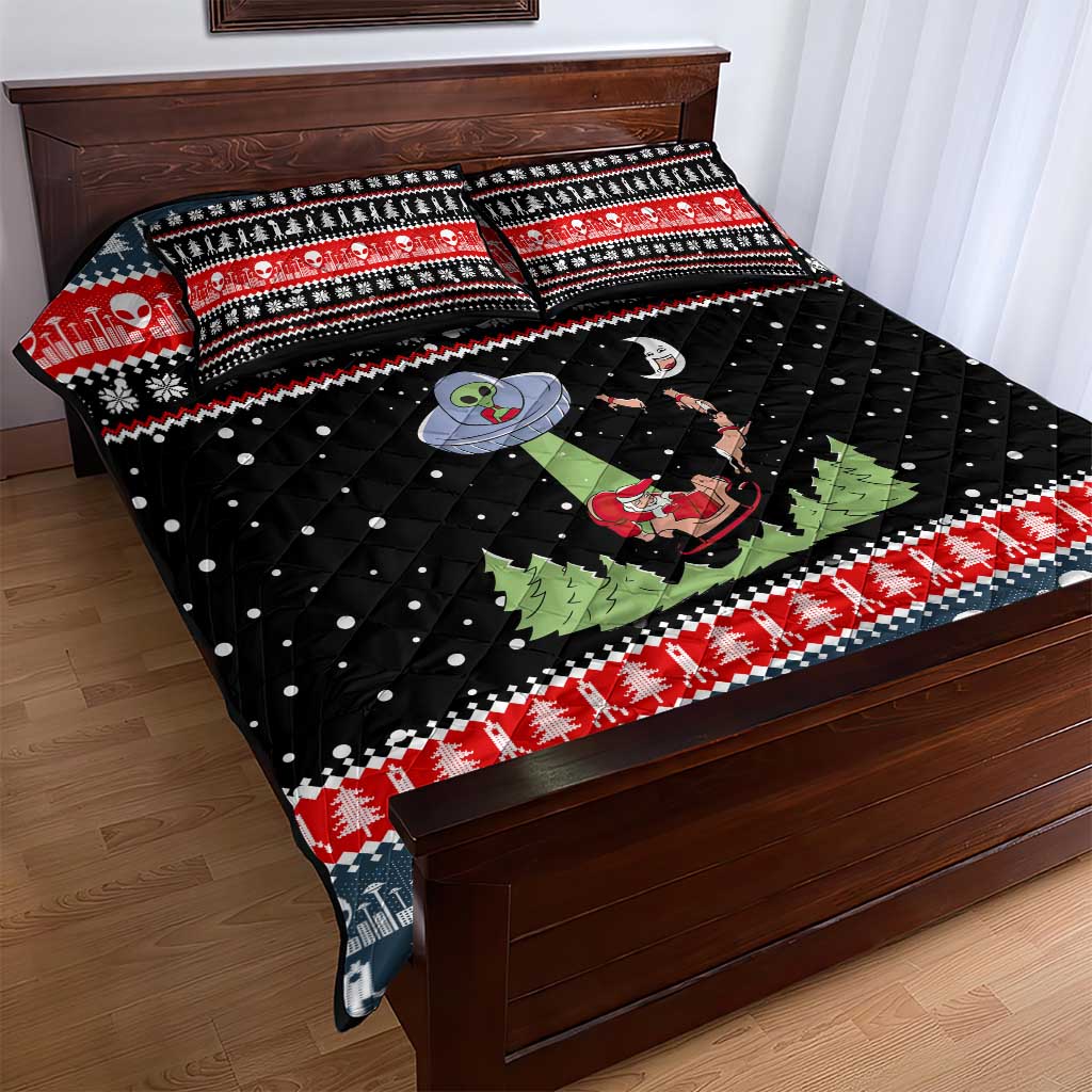 Alien Christmas Quilt Bed Set Xmas Holiday Patterns - Wonder Print Shop