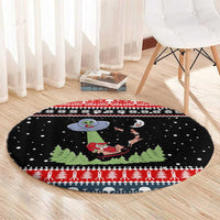 Alien Christmas Round Carpet Xmas Holiday Patterns - Wonder Print Shop