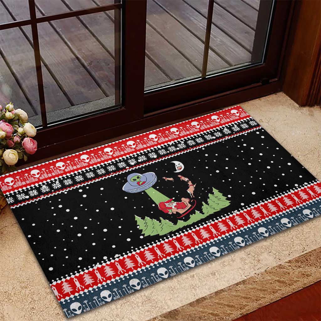 Alien Christmas Rubber Doormat Xmas Holiday Patterns - Wonder Print Shop