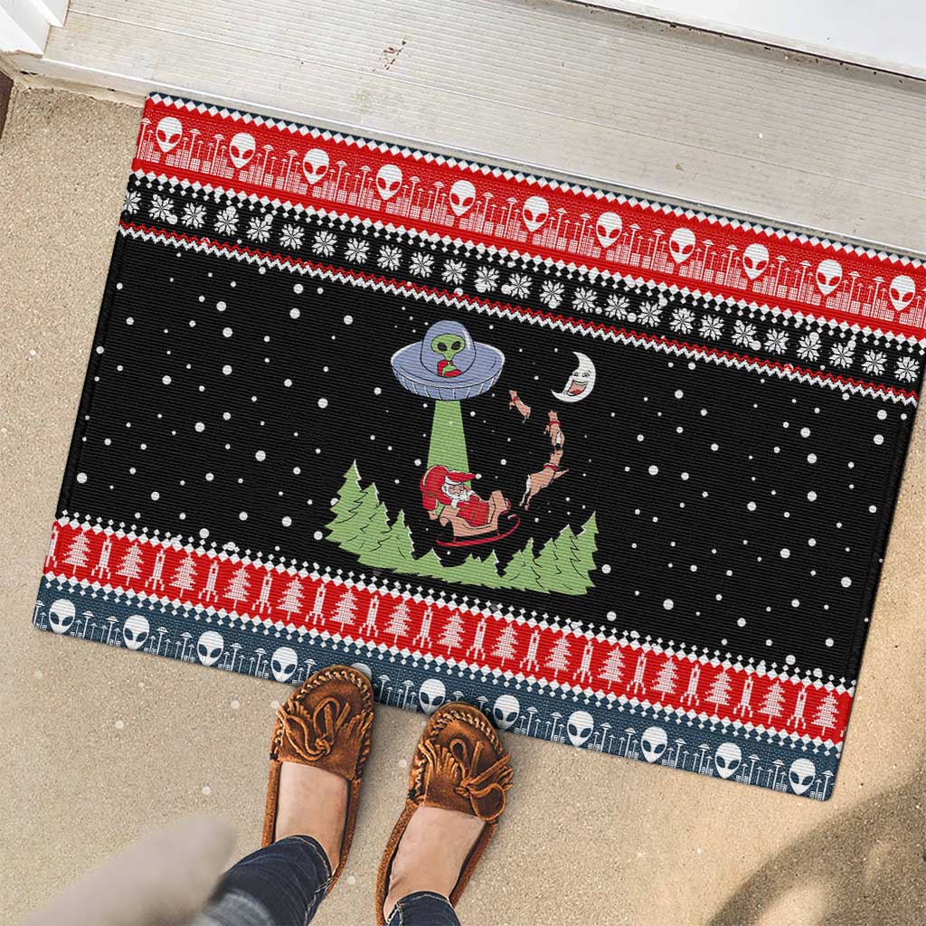 Alien Christmas Rubber Doormat Xmas Holiday Patterns - Wonder Print Shop