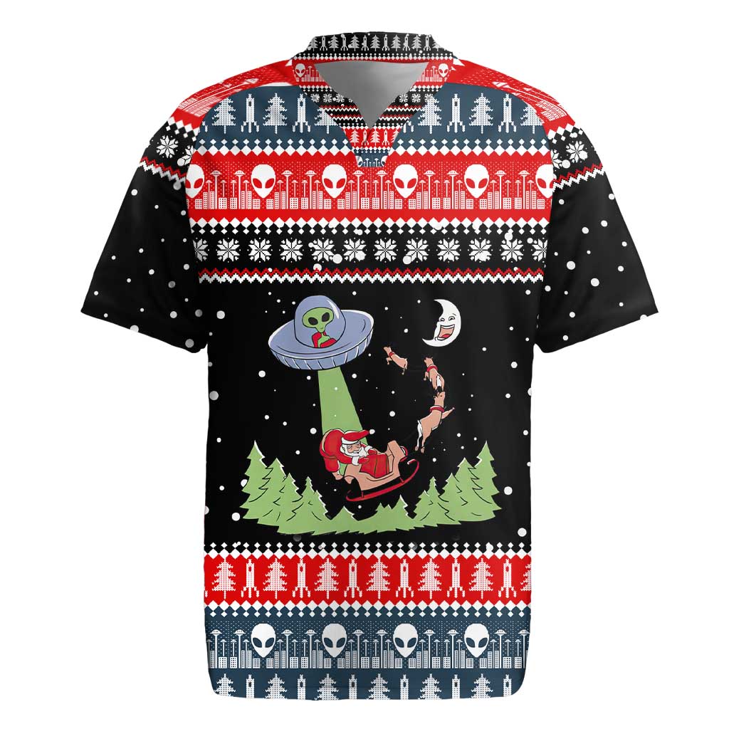 Alien Christmas Rugby Jersey Xmas Holiday Patterns - Wonder Print Shop
